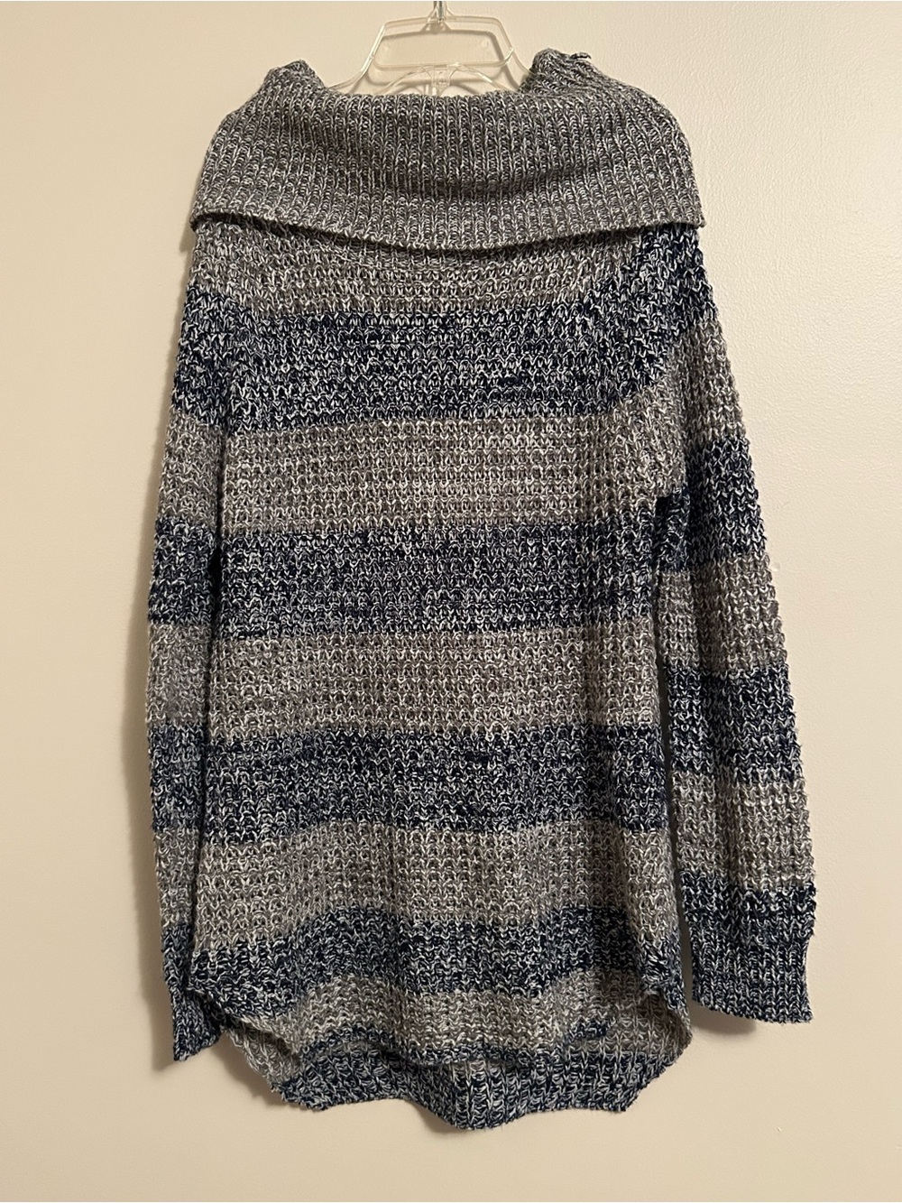 Rue21 Cozy Striped Cowl Neck Women's Sweater - Gray & Navy